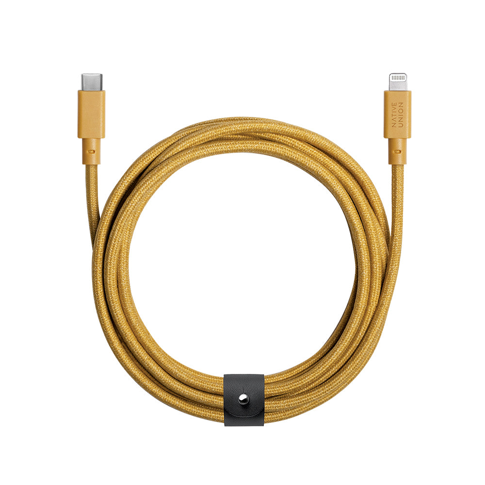 Native Union Belt Serisi Type-C to Lightning Şarj Kablosu 3M Kahverengi