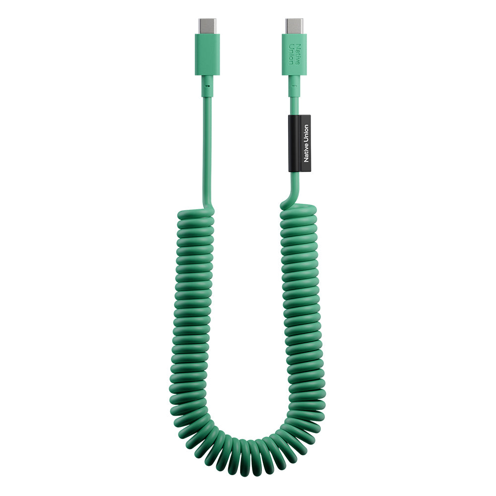 Native Union POP Serisi Type-C to Type-C Spiralli Şarj Kablosu 60W 2.4M Yeşil