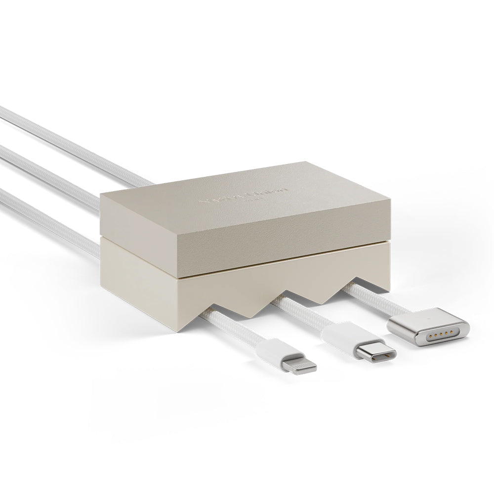 Native Union Weighter Triple Metal Tasarımlı Kablo Düzenleyici Krem